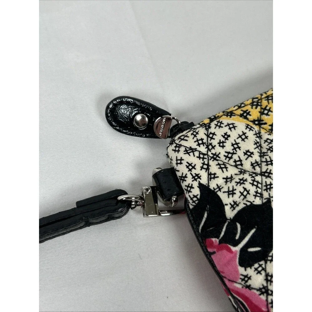 Vera Bradley Patchwork Collection Clutch Wristlet Black Floral Pink Flowers - Picture 5 of 14